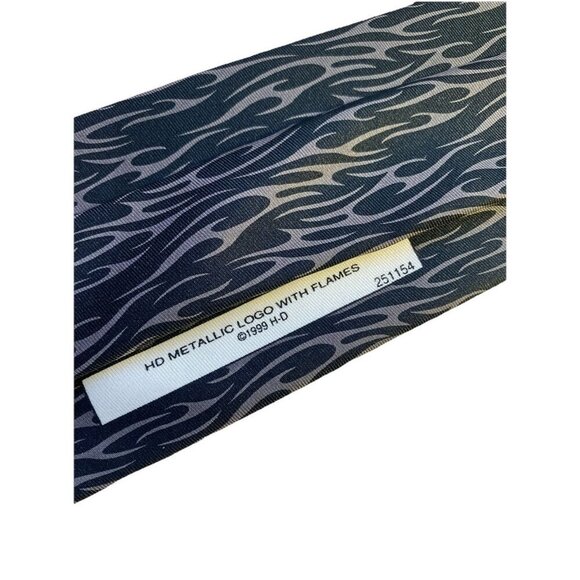 Vintage Harley Davidson Tie HD Metallic Logo With Flames Ralph Marlin Gray 1999 - Picture 5 of 5